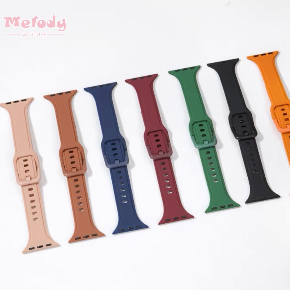 Dây Đeo Silicone Kèm Ốp Bảo Vệ Cho Đồng Hồ Thông Minh iwatch 45 / 44 / 42 / 41 / 40 / 38mm Series 8 7 6 SE 5 4 3