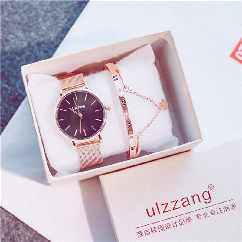 Đồng hồ Nữ Ulzzang thời trang, thép lụa không gỉ