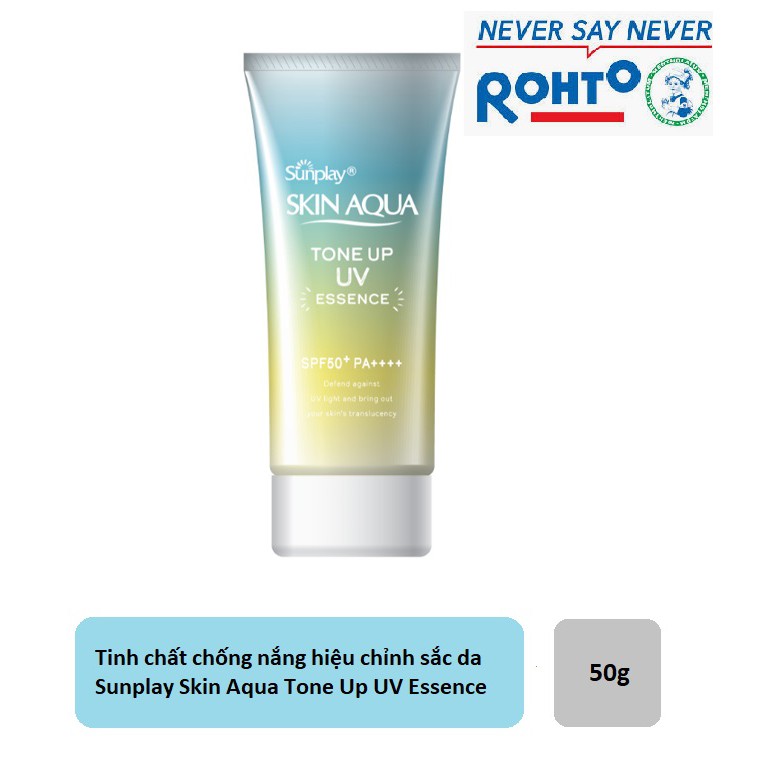 Tinh chất chống nắng dưỡng ẩm nâng tông che khuyết điểm Sunplay Skin Aqua Tone Up UV Essence (Mint Green) 50g