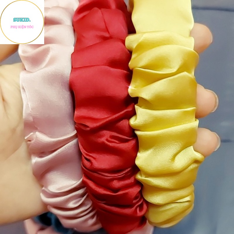 Băng Đô Cài Tóc Hàn Quốc Vải Lụa Màu Sắc Xinh Xắn Phong Cách Hàn Quốc Cho Nữ