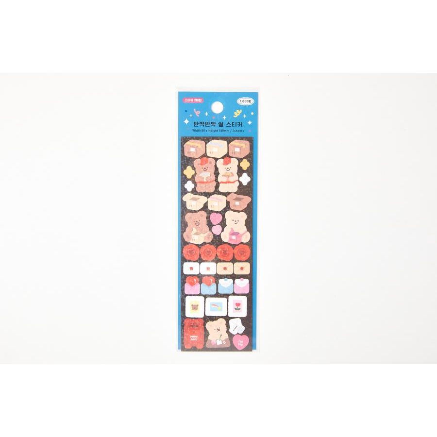 Set 2 Tấm Sticker Hologram ARTBOX Hàn Quốc Hình Nhân Vật Gấu Và Nhiều Kiểu Hình Trang Trí Đáng Yêu