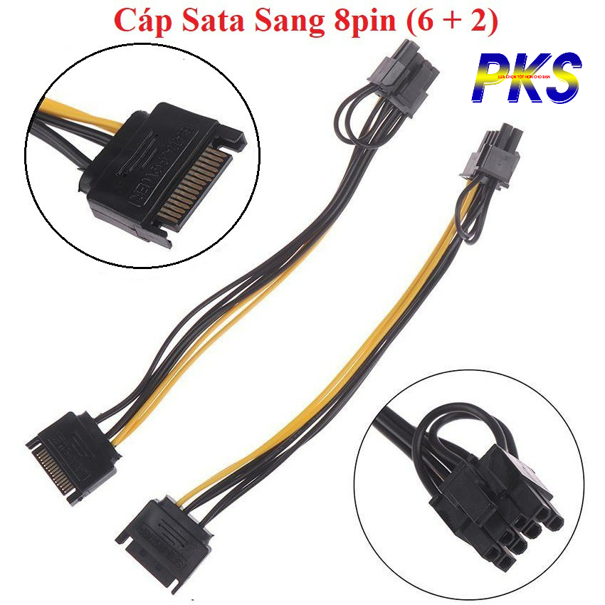 Dây Cáp Chuyển Đổi Sata Sang 8pin (6 + 2) Pci-E 20cm Dành Cho Card Đồ Họa
