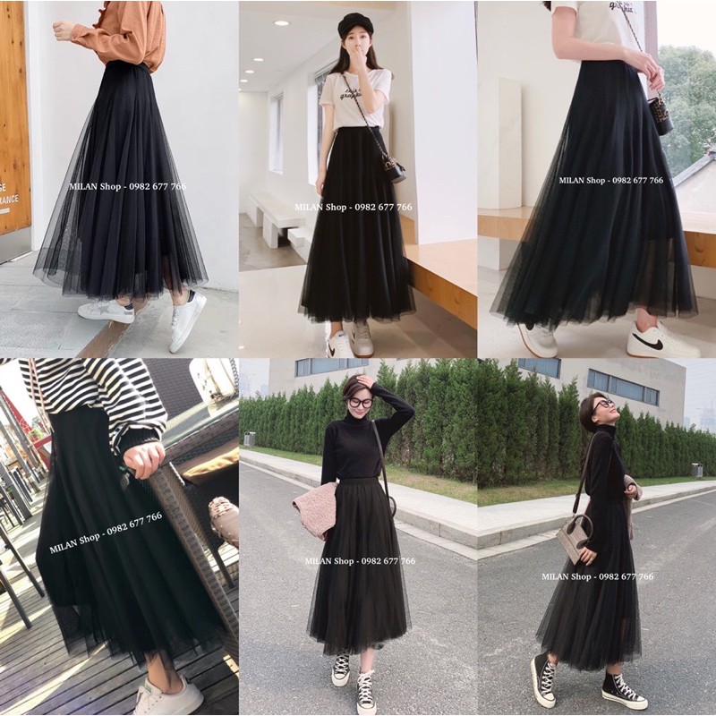 Chân váy công chúa dáng xoè dài 10 mảnh new