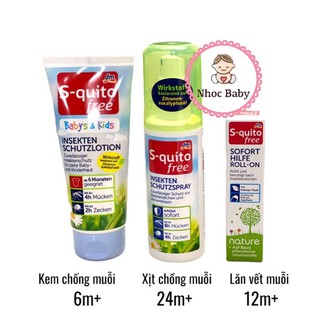[2/2022] Xịt chống muỗi đốt và côn trùng cắn Squito free cho bé 6m+ 100ml