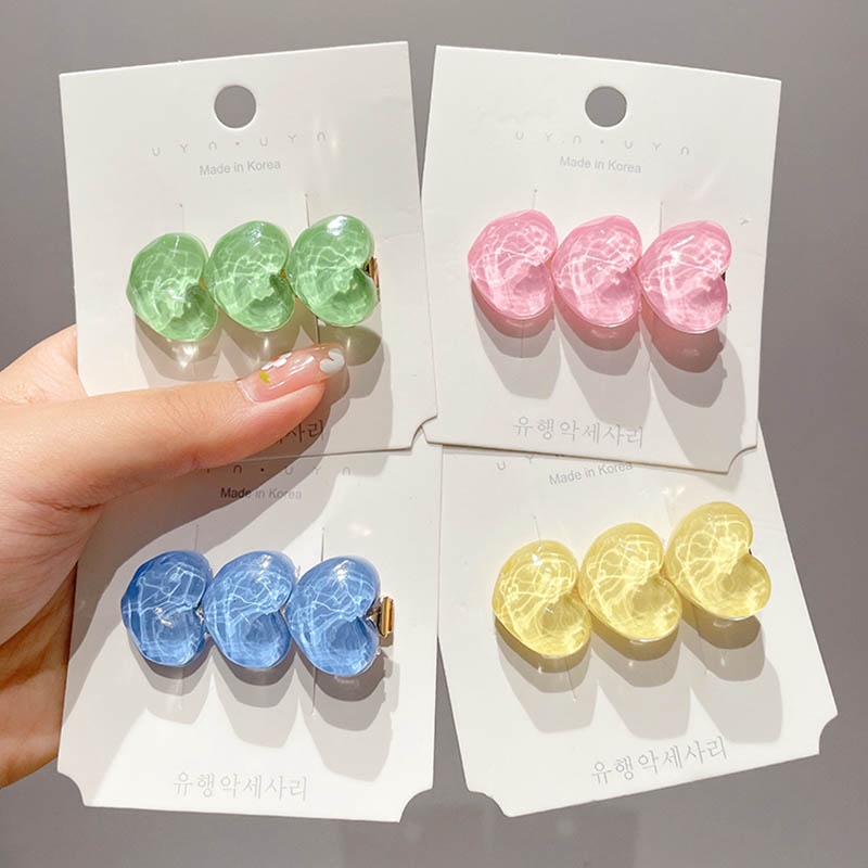 Kẹp Tóc Trong Suốt Hình Trái Tim Dễ Thương Cho Bé Gái