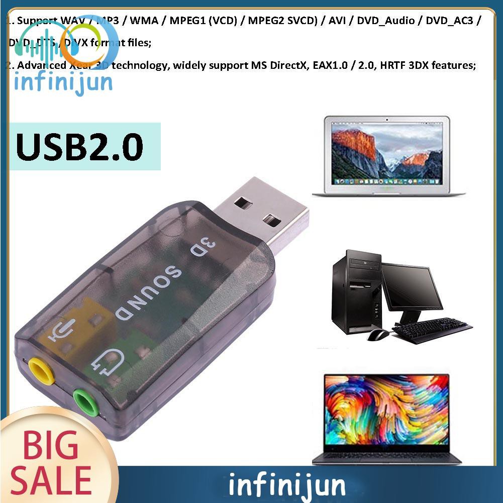 Bộ Chuyển Đổi Âm Thanh Usb 2.0 3d 5.1 Kênh Cho Máy Tính