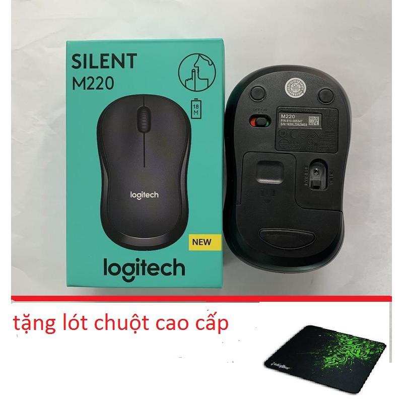 Chuột không dây Logitech M220 không tiếng ồn Tặng kèm bàn di chuột cao cấp