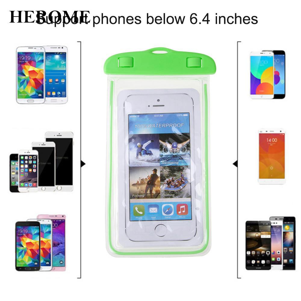 herome Universal Waterproof Case For Smartphone Clear Underwater Phone Pouch PVC Fluorescent Chic