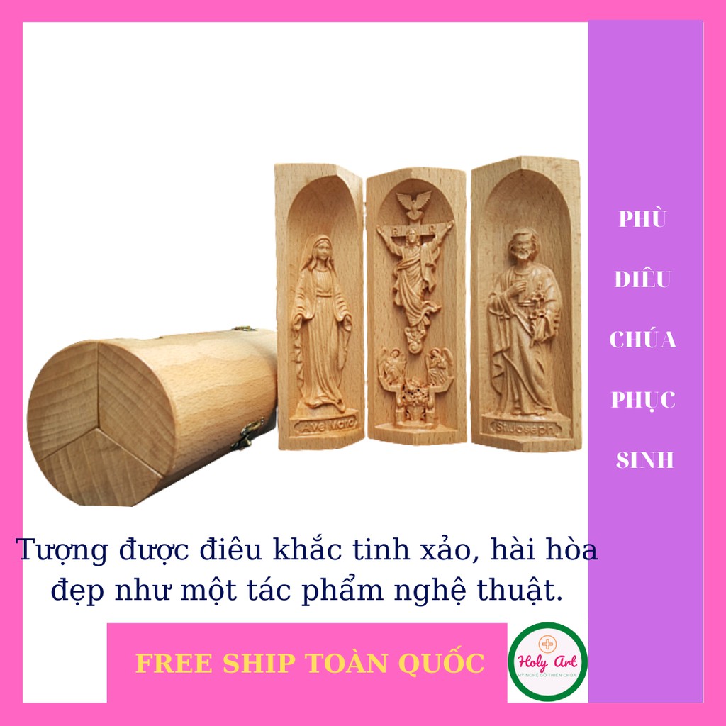 Tượng Chúa phục sinh - MẸ BAN ƠN MARIA BẰNG GỖ, KÍCH THƯỚC 15X7cm TƯỢNG LÀM QUÀ TẶNG