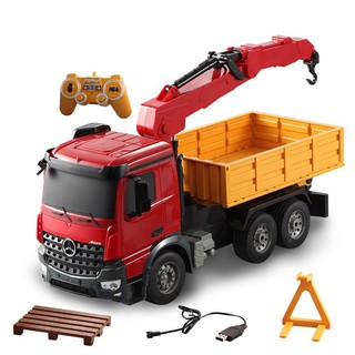 Bộ xe cần cẩu Mercedes Arocs đồ chơi điều khiển từ xa cỡ 1/20
