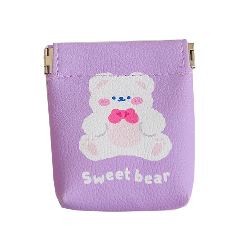 Ví Ngắn Mini Bằng Da PU Họa Tiết Hoạt Hình Dễ Thương