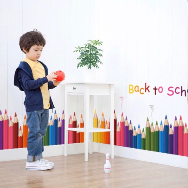 Decal dán chân tường hình bút chì