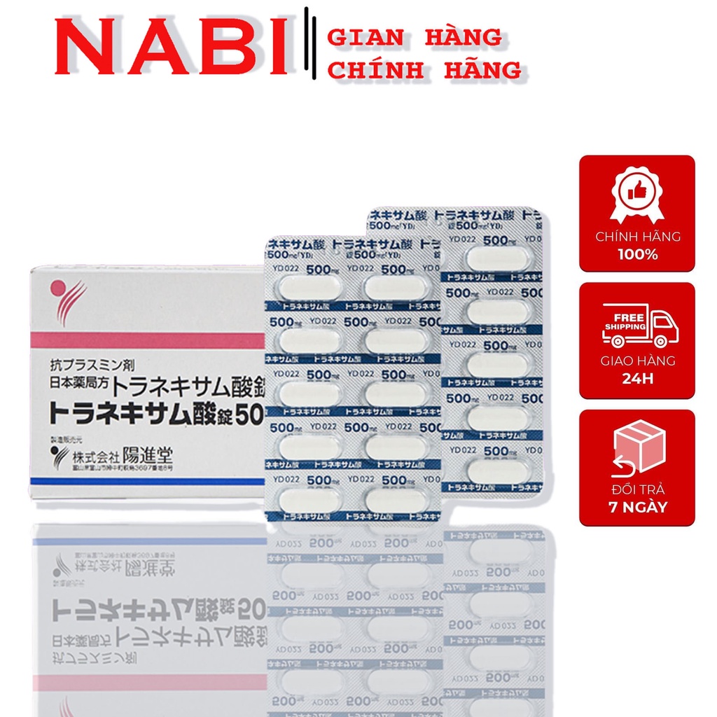 Viên uống trắng da, mờ thâm nám Transamin 500mg Nhật Bản Chính Hãng