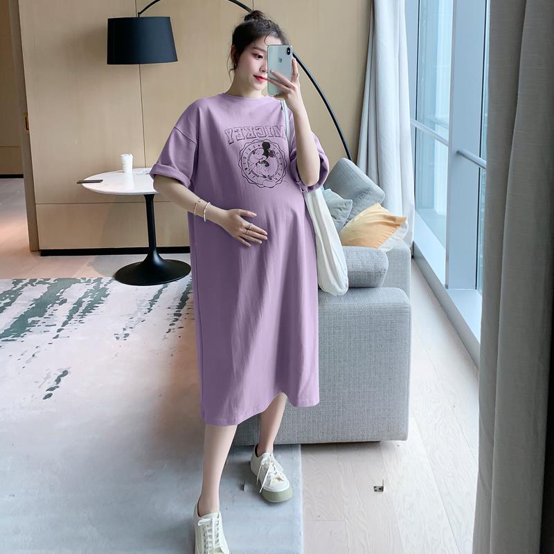 Đầm Ngắn Tay Dáng Rộng Thời Trang Dành Cho Bà Bầu