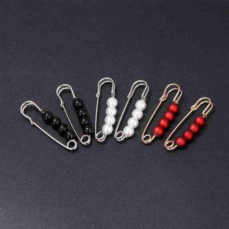 Ghim đính ngọc trai nhân tạo nhỏ màu trơn cố định thắt lưng quần áo cho nữ tùy chọn số lượng và kiểu dáng