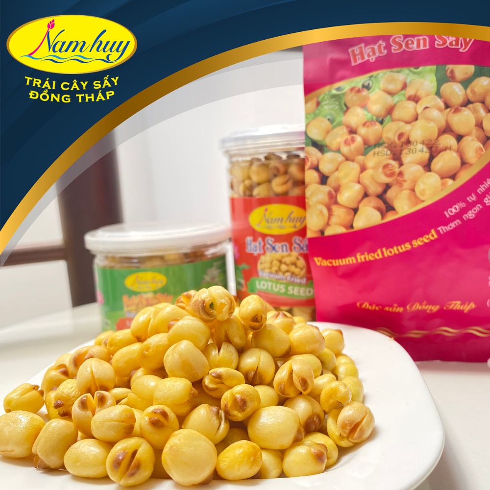 Hạt sen sấy 40G/100G/200G NAM HUY Thơm ngon giòn xốp