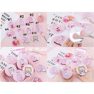 Gương cầm tay mini hình heo hồng dễ thương