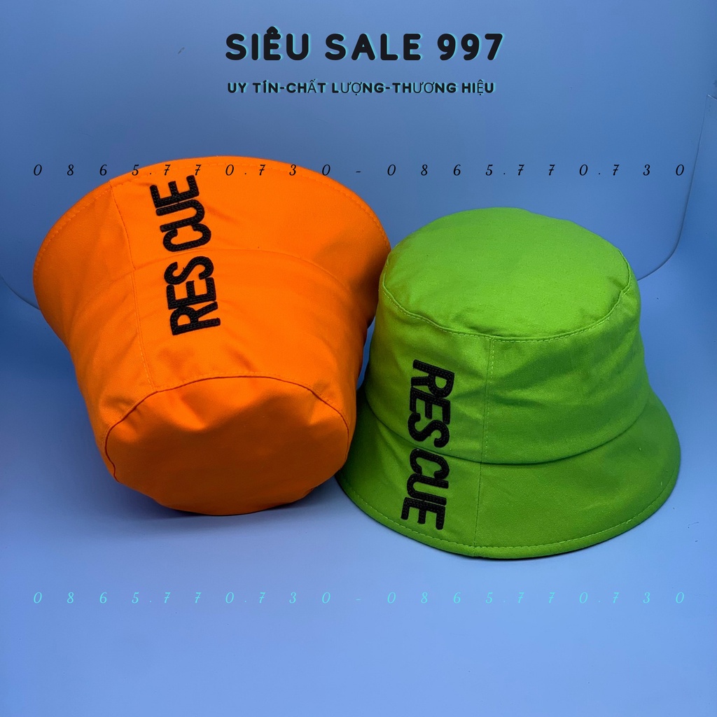 MŨ BUCKET CỤP HÀN QUỐC RESCUE KAKI 2 MÀU CAO CẤP THỜI TRANG NAM NỮ