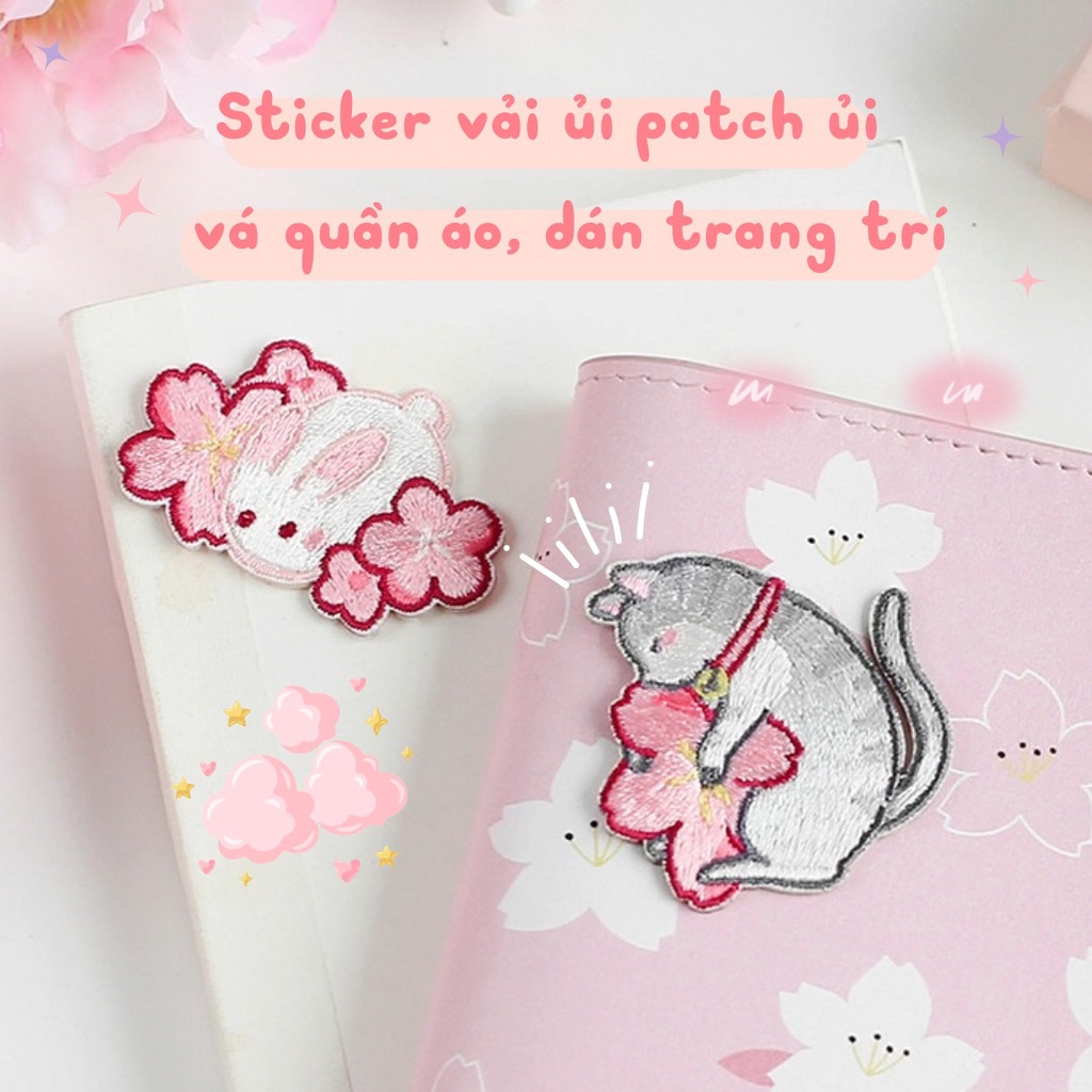 Miếng vá quần áo sticker vải ủi patch ủi dán trang trí điện thoại bình nước, che chỗ ố bẩn trên quần áo HD229-K51