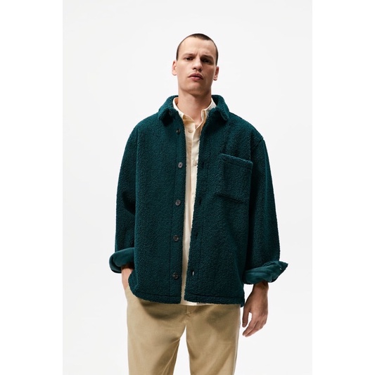 Order áo khoác auth tuồn ZARA của nam Áo khoác giả lông cừu dáng sơ mi
