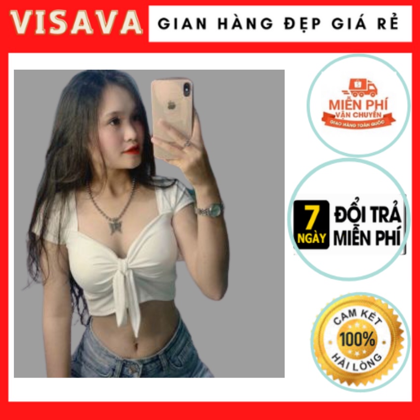 Áo Kiểu Nữ Croptop Thun Borip Thắt Nơ Có Mút Ngực Nhiều Màu [hình thật 100%] Mẫu Mới Siêu Thời Trang 2021_Hàng