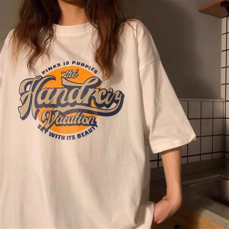 Áo thun tay lỡ form rộng - phông nam nữ cotton oversize - T shirt Handrciy vacation - 2N Unisex
