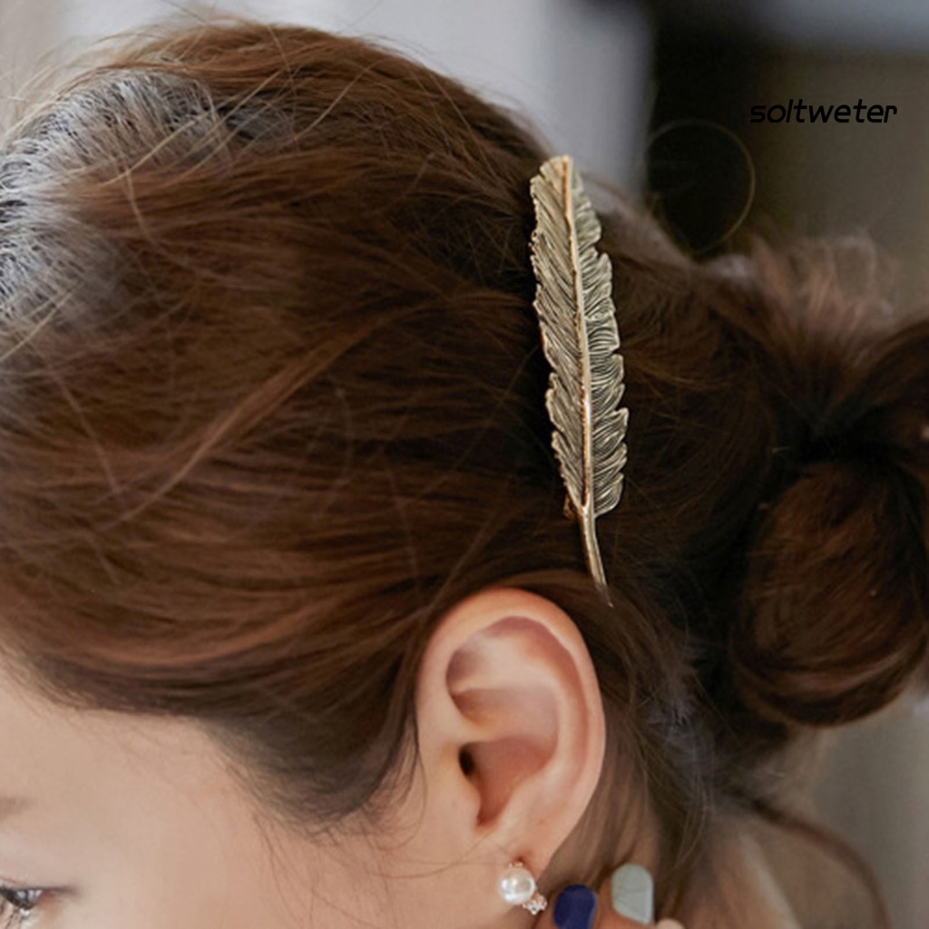 Kẹp Tóc Hình Chiếc Lá Bằng Hợp Kim Phong Cách Retro