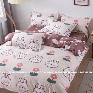Set Chăn Ga Gối Cotton Poly 4 món - Thỏ Hoa