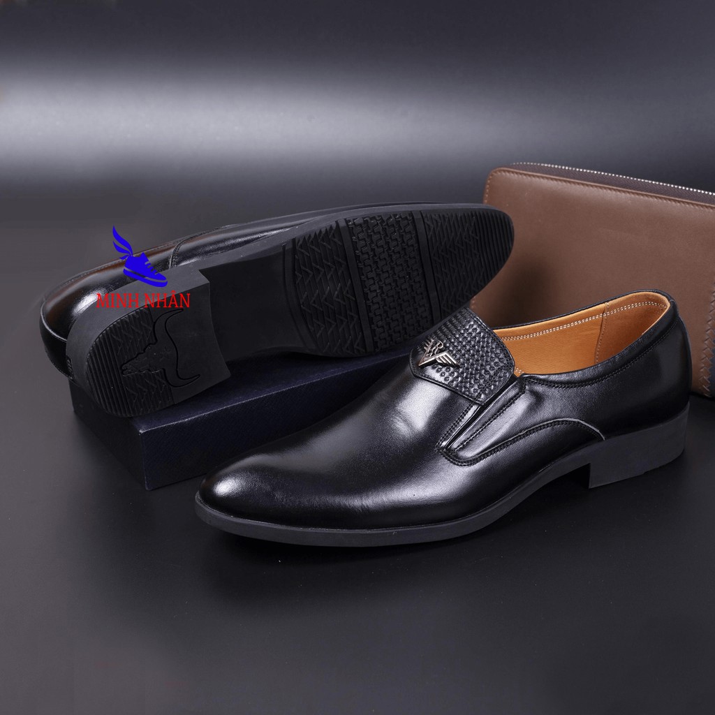Giày lười da bò Giày tây nam công Sở nam Đẹp Thời trang Cao cấp Kinh doanh Doanh nhân hàng hiệu Giá rẻ L-3 nâu và đen