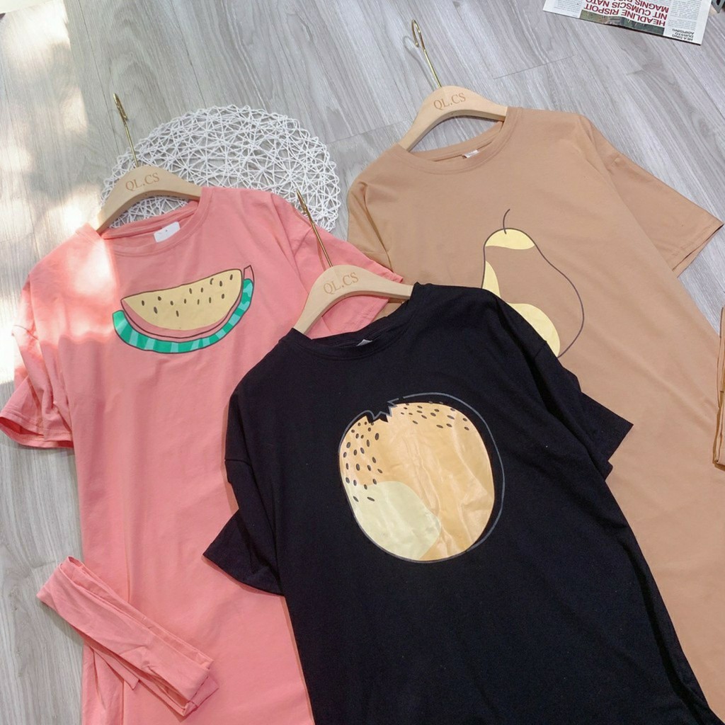Váy suông cộc tay in hình hoa quả nhiều màu chất cotton | BigBuy360 - bigbuy360.vn
