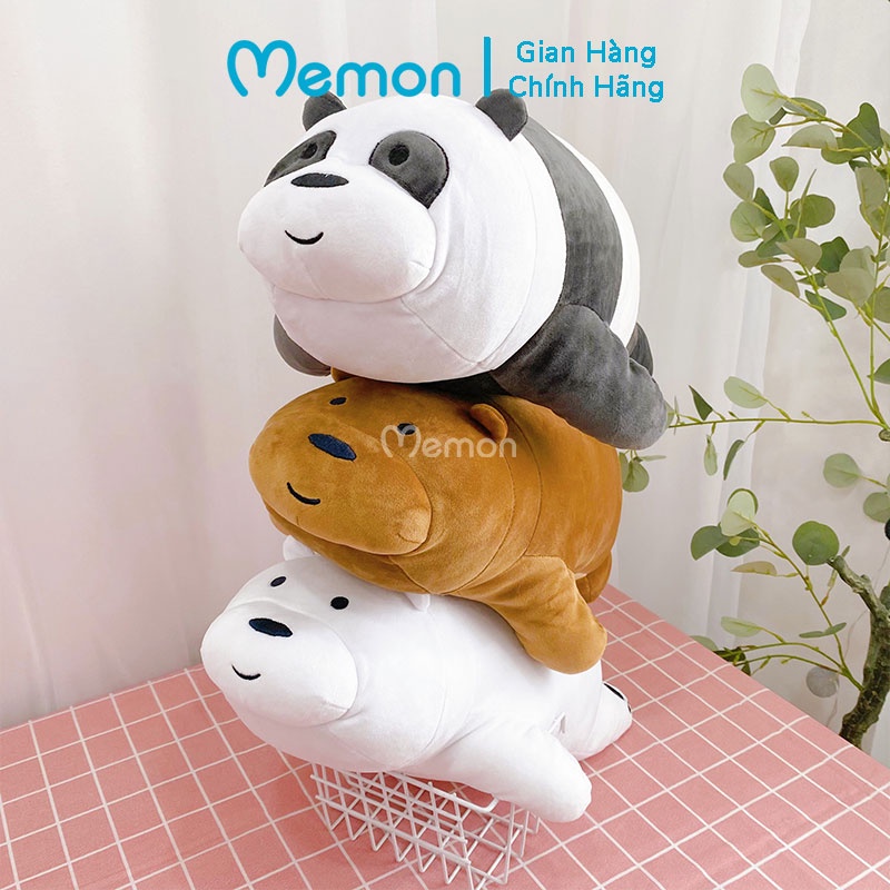 [Mã LIFEXANH03 giảm 10% đơn 500K] [Mã LIFEM1 giảm 50k đơn 99k] Gấu Bông Bộ Ba Chú Gấu We Bare Bears Nằm Cao Cấp Memon