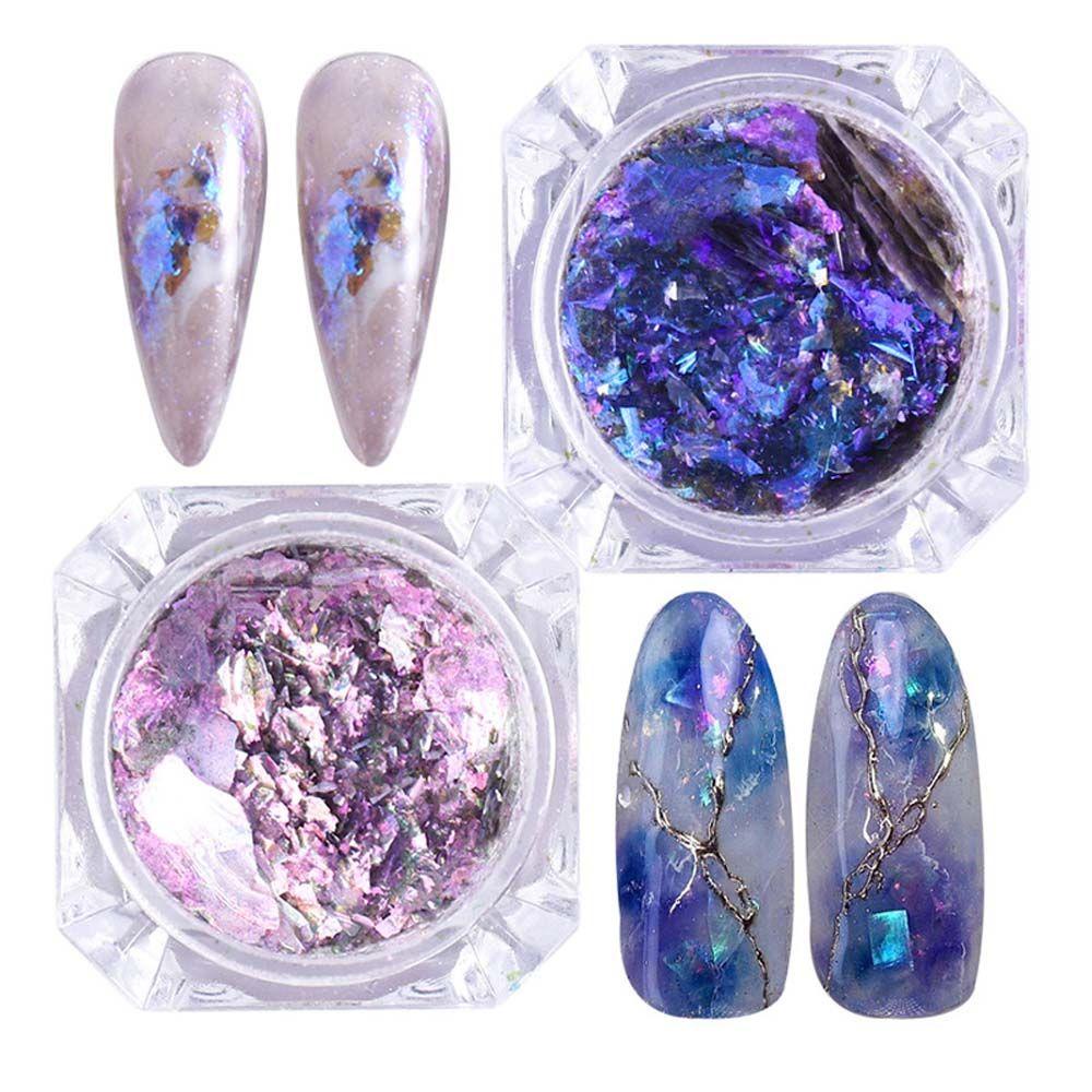 Hộp Phụ Kiện Lá Nhôm 3D Lấp Lánh Trang Trí Móng Nghệ Thuật