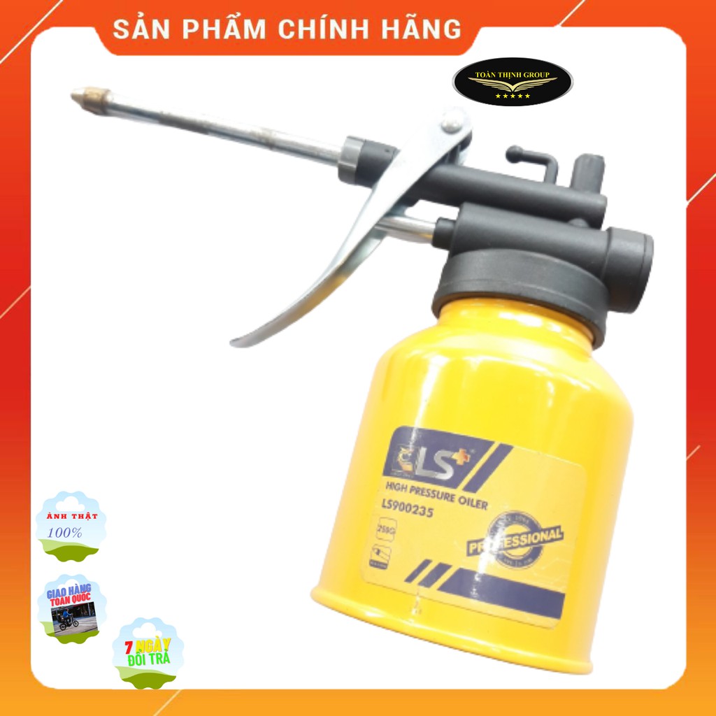 Bình Châm Nhớt, Tra Dầu, Bơm Nhớt Hiệu LS+ 250g - Bình Châm Dầu Nhớt Vỏ Bằng Thép Bền Tiện Dụng