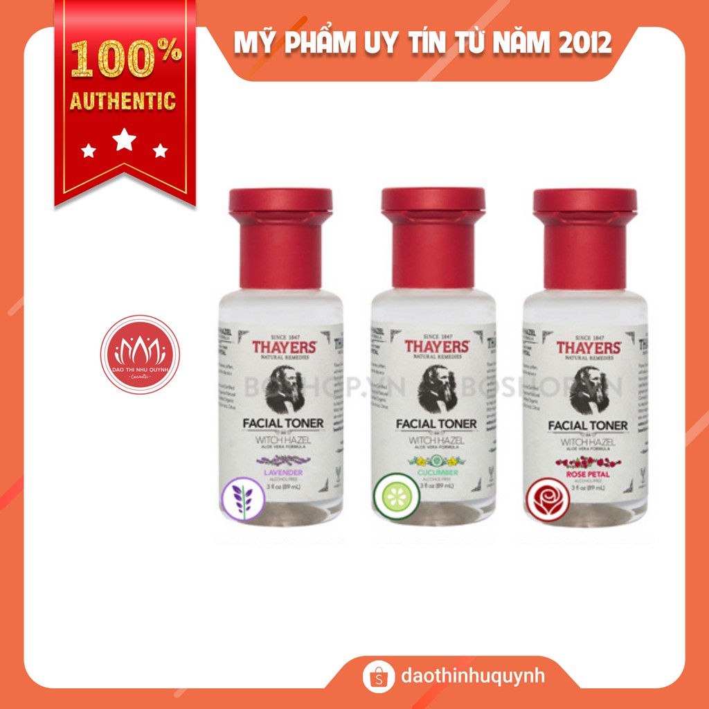 Nước hoa hồng Thayers Toner Alcohol Free Witch Hazel mini 89ml - Nước Cân Bằng Da Không Cồn Thayer