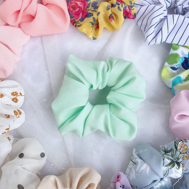 Cột tóc scrunchie linen màu mint (Mint)