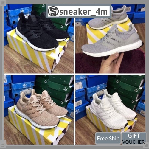 [sneaker_4m] Giày Ultra boost đen xám hồng trắng ( full box)