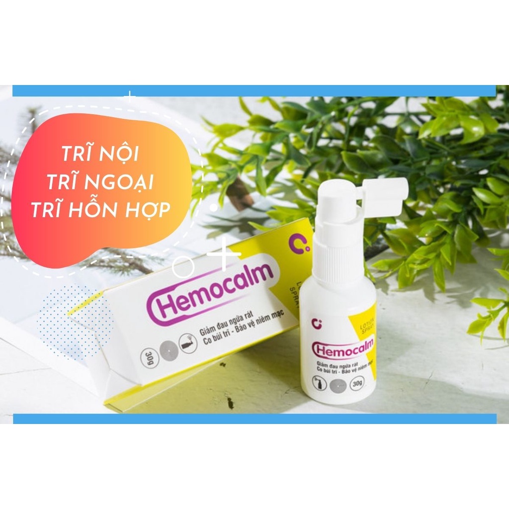 Xịt co trĩ Hemocalm chính hãng - Giảm đau, co búi trĩ, sát trùng và làm dịu hậu môn hiệu quả