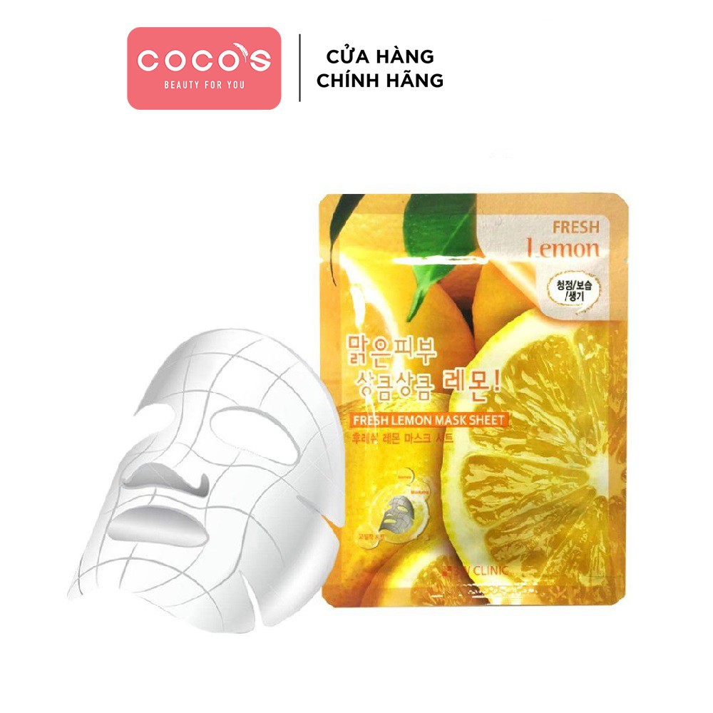 [Mã COSCOCOT4 -8% đơn 250K] Mặt Nạ Chiết Xuất Chanh 3W Clinic Fresh Lemon Mask Sheet 23ml