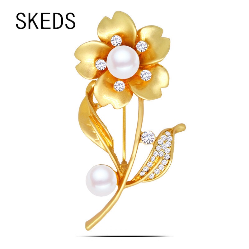 Ghim Cài Áo Hình Hoa Đính Ngọc Trai Thời Trang