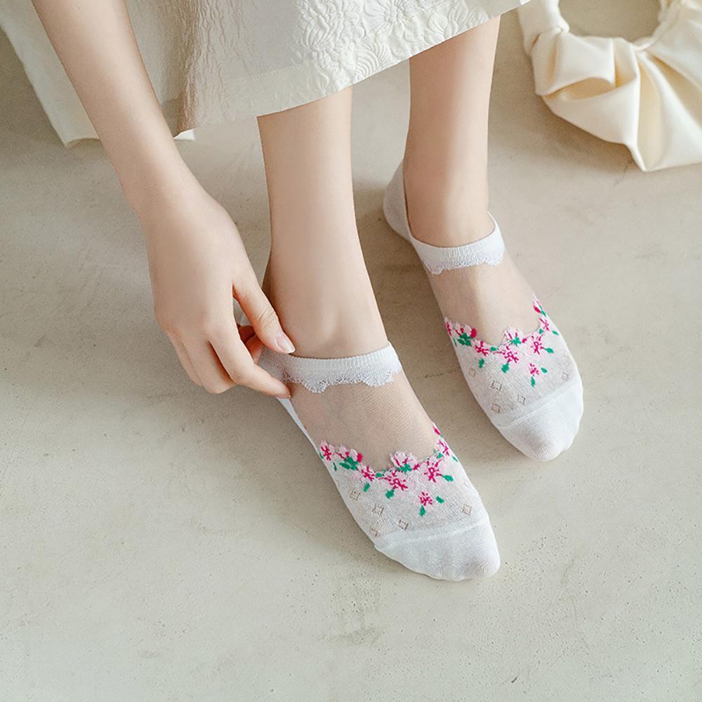 IVORY Đôi Vớ Trong SuốT HọA TiếT Hoa ThờI Trang Cho Nữ