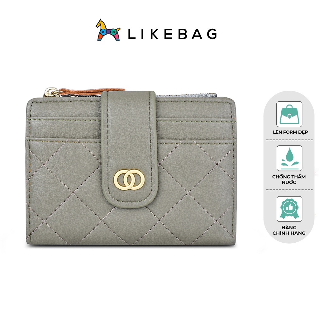 Ví nữ mini cầm tay LIKEBAG họa tiết da chéo nổi T2602-113 - LIBAGI