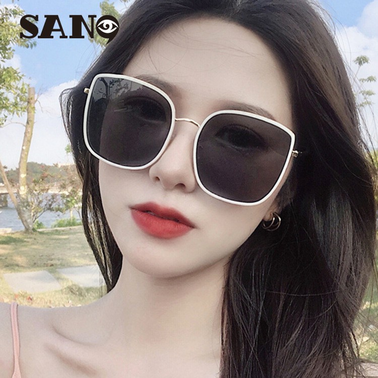 Kính râm gọng kim loại dáng vuông chống tia uv thời trang cho nữ