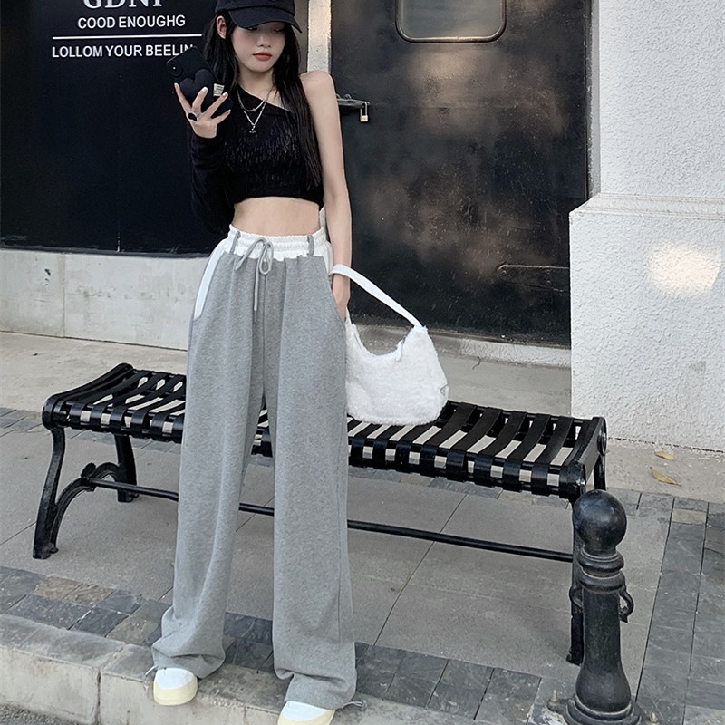 Quần Lưng Thun Rút Dây Màu Sắc Tương Phản Dành Cho Nữ