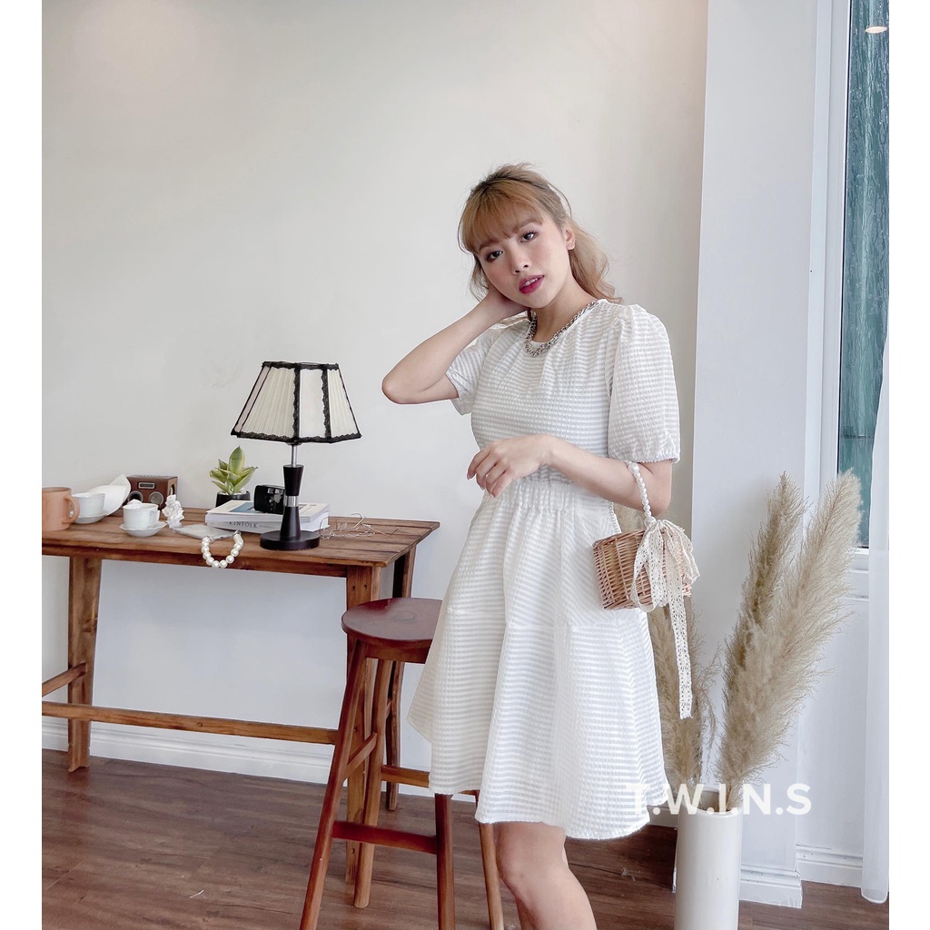 váy cổ viền xích khoét eo sau 692