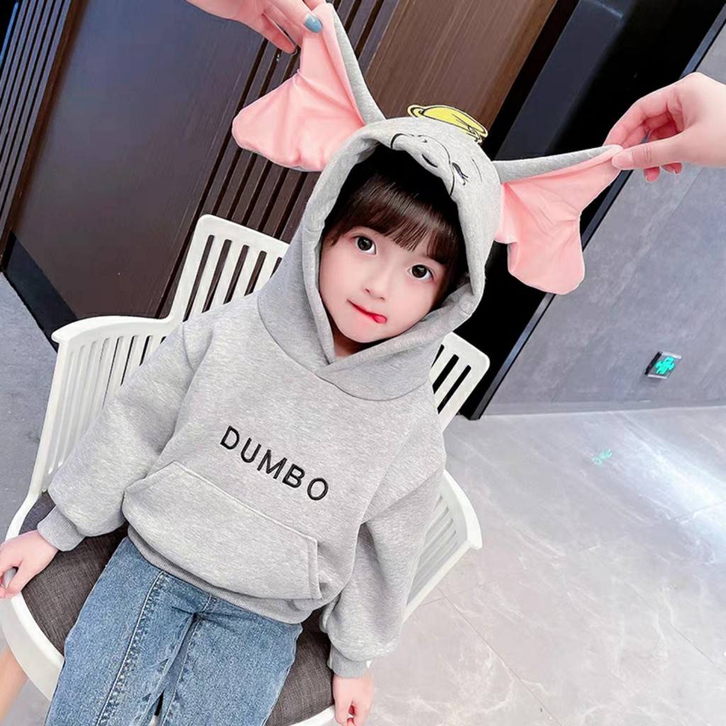 Áo khoác nỉ trẻ em thu đông hoodie mũ trùm đầu hình thú dễ thương cho bé trai bé gái từ 8 đến 18kg