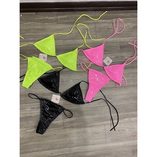 [BKN396] <ÂU> SET BIKINI BASIC DA BÓNG 2 MÀU QUẦN THONG/LỌT KHE
