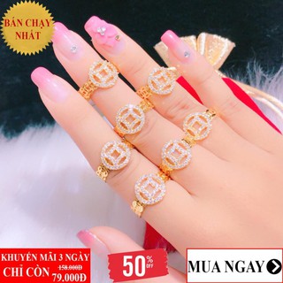 (Siêu Sale) Nhẫn kim tiền mặt đồng tiền G1 💕💕 Nhẫn nữ mạ vàng thiết kế sang trọng - VA006