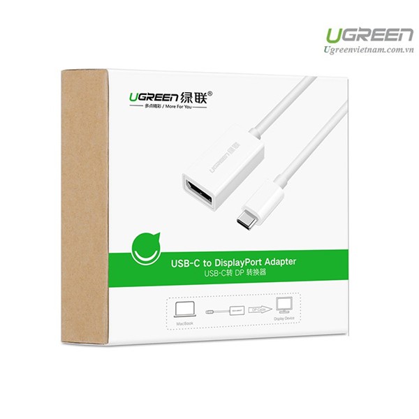 Cáp chuyển đổi USB Type-C to Displayport (Female) Ugreen 40372 chính hãng