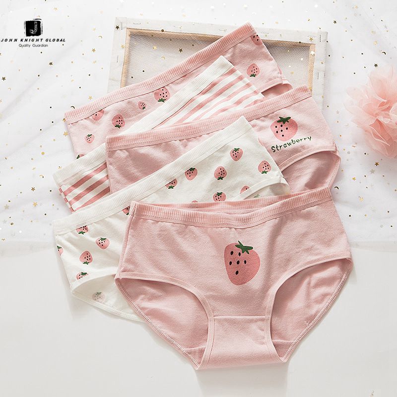 JKG Quần lót cotton in họa tiết quả dâu tây phong cách Nhật Bản dễ thương cho nữ | BigBuy360 - bigbuy360.vn
