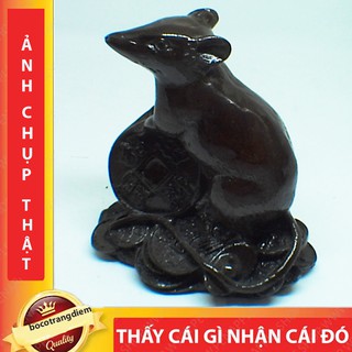 Tượng con giáp chuột đại màu giả gỗ